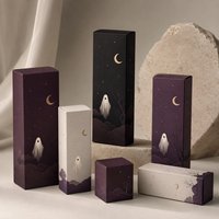 Boîte en carton rigide kraft avec impression de motifs d'Halloween personnalisés, petit carton auto-pliant en papier pour parfums et cosmétiques
