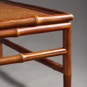 Handmade Rattan <b>Coffee</b> <b>Table</b> Red <b>Bamboo</b> Square Low Tea <b>Table</b> For Living Room Indoor Use - Product Image 3