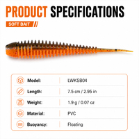 Leurre souple Hunthouse 75mm 1.9g, type ver à queue de ciseaux, pour la pêche, leurre souple en plastique à queue aiguille, vers oscillants pour la pêche