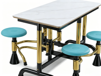 Vente en gros de cantines pliantes tout-en-un avec chaise et structure en métal doré noir antirouille