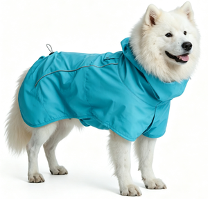Veste imperméable à capuche pour chien, avec réflecteur coupe-vent, pour chiens de grande et petite taille, couverture complète, vêtements d'extérieur - Product Image 1