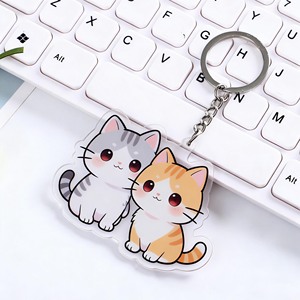 Custom Cartoon Character Keychain with Transparent Acrylic Printing