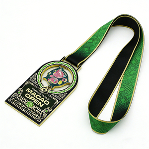 Medalla Giratoria de Aleación de Zinc de Alta Calidad, Personalizada, Chapada en Oro Shiy, con Esmalte Duro y Cordón Fantástico - Product Image 1