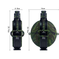 Bouteille d'eau pliable en silicone de 580 ml avec boussole et mousqueton, camouflage tactique, bouteille pliable pour la randonnée et le camping
