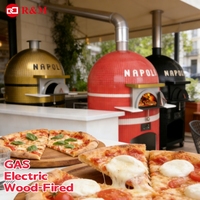 Four à pizza rotatif à gaz en bois, en ciment réfractaire moulé, dôme de 1 mètre - Napoli - Kit gaz cuisson rapide pour jardin