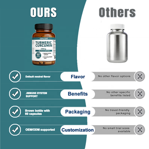 Kurkuma Curcumin 1500mg Kapseln - Natürliche Muskel- und Gelenkunterstützung für Erwachsene - 60 Stück Immunsystem-Gesundheitsformel OEM - Product Image 5