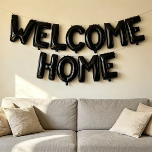 Globo <span class=keywords><strong>de</strong></span> Aluminio con Letras <span class=keywords><strong>de</strong></span> 16 Pulgadas 'WELCOME HOME' para Decoración <span class=keywords><strong>de</strong></span> Fiestas Familiares, Festividades y Celebraciones - Product Image 2