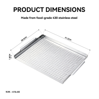 Panier de barbecue en acier inoxydable, plateau de cuisson avec trous de drainage pour l'huile, idéal pour le camping en extérieur