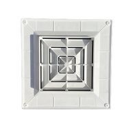 Grille de Diffusion d'Air Carrée en ABS/PVC de 2 mm d'Épaisseur, Facile à Installer au Plafond ou au Mur, pour Cuisine, Salle de Bain et Conduites CVC
