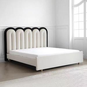 Vente en gros Cadre de lit king moderne blanc crème Ensemble de meubles de chambre à coucher rembourrés populaires Lit design pour la maison Hôtel Offre Spéciale - Product Image 3