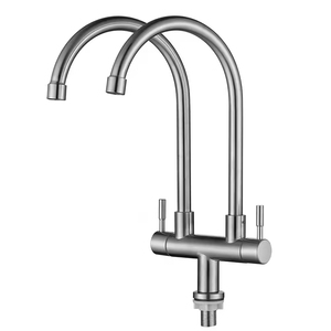 Robinet de cuisine au design moderne <span class=keywords><strong>à</strong></span> double poignée Robinet d'eau chaude et froide Fabrication chinoise Robinet d'eau Offre Spéciale <span class=keywords><strong>à</strong></span> bas prix - Product Image 1
