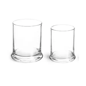 250ml 8oz Heat resistant clear glass vessels empty candle container jar glass with glass ids for Soy Wax making