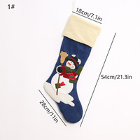 DA-650 Nouvelles décorations de Noël brodées, ornements suspendus, chaussettes de Noël