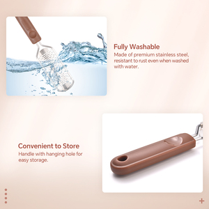 ที่ขูดส้นเท้าสแตนเลสสองด้านพร้อมด้ามไม้ สำหรับขจัดหนังด้านและผิวแข็ง - Product Image 6