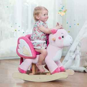 Style européen enfants rose poupée <span class=keywords><strong>animal</strong></span> en peluche cheval jouet cheval à <span class=keywords><strong>bascule</strong></span> chaise pour bébé - Product Image 6
