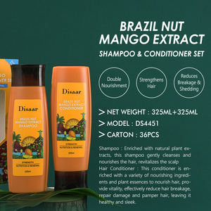 Ensemble Shampooing et Après-Shampooing Disaar à la Mangue et <span class=keywords><strong>Noix</strong></span> <span class=keywords><strong>du</strong></span> <span class=keywords><strong>Brésil</strong></span>, Renouvellement Nutritionnel et Fortifiant des Cheveux, Réduit la Casse et la Chute des Cheveux, Soins Capillaires - Product Image 2