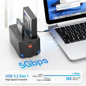 Fideco usb 3.0 סוג c 2.5 3.5 כונן דיסק קשיח עגינה עם מחובר hdd שחור פלסטיק צבע תיבת sata מניות ce fcc