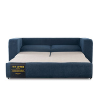 Sofá Cama Plegable Moderno con Tapicería de Lino y Estructura de Madera Sólida, con Almacenamiento, Ideal para Espacios Pequeños, Sala de Estar o Habitación de Invitados