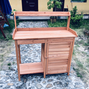 SDPB002 Hot sales High Quality Outdoor Tool Garden Shelf Wood Planter Boxes Wooden Potting Bench
