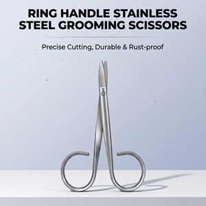 Ring Handle Stainless Steel Cuticle Scissors Straight Blade Nail Grooming Trimmer Precise Cutting Rust Resistant - Product Image 1