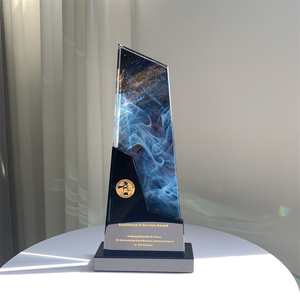 Stampa all'ingrosso Crystal Trophy Awards Custom 3d Laser Encarving Office Trophy trofei di cristallo di marmo per regalo aziendale