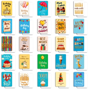 การ์ดอวยพรวันเกิดลายการ์ตูนข้ามพรมแดน 50 ใบ พร้อมข้อความอวยพรภาษาอังกฤษ พิมพ์สี มีสินค้าในสต็อก - Product Image 2