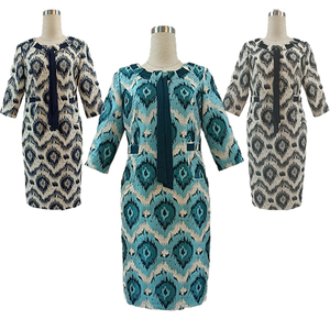 Vestido Lápiz de Gasa para Mujer Tallas Grandes, Estampado, Casual, Ecológico, de Secado Rápido, Transpirable, con Cremalleras, para Iglesia u Oficina, ODM - Product Image 5