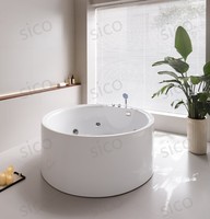 Baignoire Balnéo Autoportante Moderne en Acrylique de Luxe avec Vidange, Écologique, Design de Massage pour Bain Profond, Idéale pour Salles de Bain Haut de Gamme