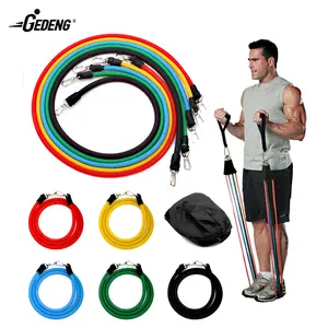GEDENG Latex Resistance Band Tube Set Rubber Exercise Tube Bands Elastic 11pc Fitness Training Tube 150lbs Suppliers