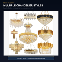 Lustres Modernes Nordiques sur Mesure pour Escaliers d'Hôtel, Décor de Mariage, Dorés, Salons, Grands Pendentifs en Cristal pour Plafonds Hauts, Luminaires de Luxe