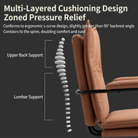 Chaise de bureau de direction en cuir PU avec appui-tête et accoudoirs réglables, pivotante, design moderne, structure en acier inoxydable pour