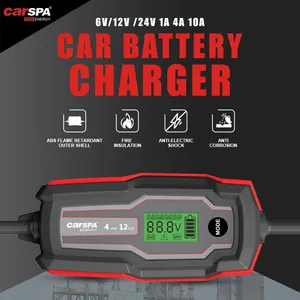 Charge rapide haute puissance Smart 6V 12V 4A réparation automatique STD, AGM, GEL, LFP, STD chargeur de batterie chargeur de batterie d'entretien de voiture