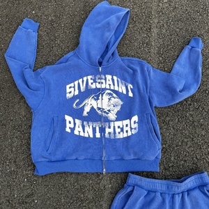 Comfort Casual Acid Wash Knit Waffle Tracksuits Custom Oversized Heavyweight Waffle Hoodie and Sweatpants Set <b>Jogging</b> <b>Suit</b> - Product Image 2