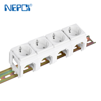 Soporte de Montaje en Riel DIN para Módulos de Enchufe de 45x45 mm, Marco Modular de Plástico para Tomas Industriales Europeas