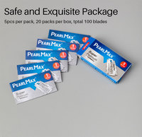 Lames de Rasoir de Sécurité en Acier Inoxydable Suédois Personnalisées pour Barbiers, Emballage Boîte-Carte, Double Tranchant (Lamina De Barbear)
