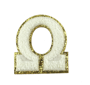 Parches Termoadhesivos Bordados de Letras del Alfabeto en Chenilla con Brillo, Color Blanco, en Oferta - Product Image 6