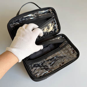 24*14*10cm Inner Layer PVC Waterproof Zipper <b>Bag</b> Custom Logo and Color Makeup <b>Bag</b> Large Capacity Travel Storage <b>Toiletry</b> <b>Bag</b> - Product Image 5