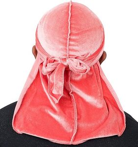 Durag en velours supérieur - Durags en velours doux pour hommes et femmes, longues lanières doubles et larges, doublure en velours soyeux, <span class=keywords><strong>triple</strong></span> couture - Product Image 5