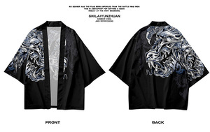 Cardigan samouraï japonais Yukata femmes hommes Cosplay Haori mode Harajuku Design Dragon imprimé Kimono traditionnel <span class=keywords><strong>Anime</strong></span> grande taille - Product Image 5