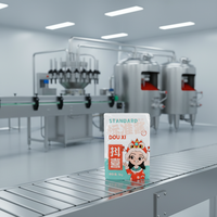Sachet d'emballage alimentaire translucide en plastique imprimé multicolore sur mesure, scellé sur trois côtés, pour sauces, pâtes et collations