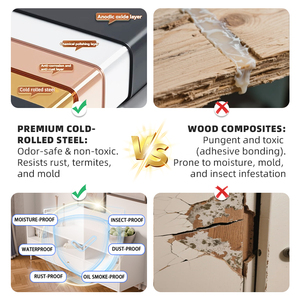 Meuble d'entrée moderne de luxe en métal sur mesure à 4,5 niveaux, organisateur de rangement pour chaussures en acier - Product Image 5