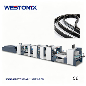 เครื่องพับกล่องอัตโนมัติ WESTONIX แบบกาวร้อน สำหรับกล่องกระดาษลูกฟูก A/<span class=keywords><strong>B</strong></span>/E  สำหรับอาหารและเครื่องดื่ม - Product Image 1