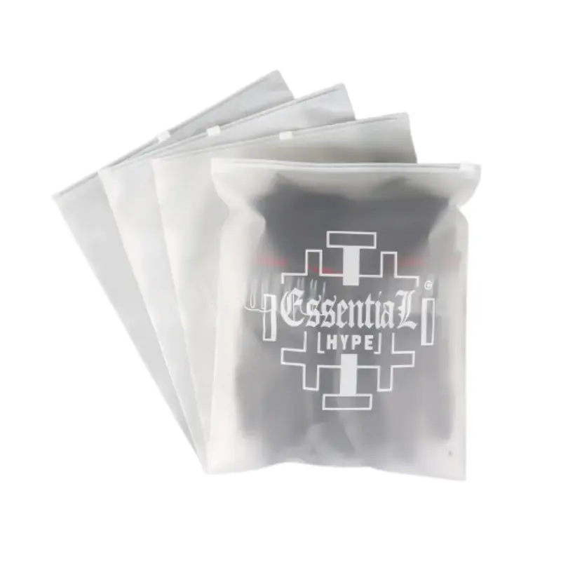 Sacchetti di plastica personalizzati di alta qualità vestiti con chiusura a Zip biodegradabile smerigliato sacchetto di imballaggio e stampa logo personalizzato