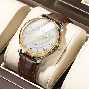 Orologio Classico da Uomo al Quarzo con Scala Romana, Impermeabile, Luminoso, Cinturino in Vera Pelle, Reloj Montre - Product Image 4