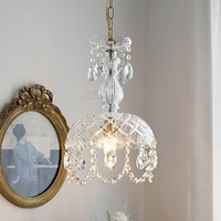 Lustre en cristal Vintage français Lampe suspendue en verre de luxe Moderne Médiéval Romantique Porche Chevet Allée de luxe Fenêtre flottante