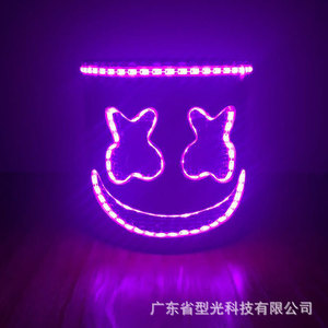 Masque de tête en coton éponge lumineux à LED, en matériau EVA, accessoire de scène, costume de DJ pour festival de musique - Product Image 2