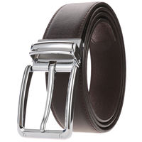 Ceintures en cuir véritable perforées à deux couches pour hommes, avec logo personnalisé, décontractées et formelles, vente en gros pour fabricants