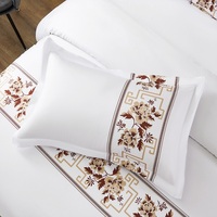 Parure de lit de luxe personnalisée en coton uni 100% (300 fils/pouce²) – 4 pièces (drap, taies d'oreiller et housse de couette) – Fabrication OEM
