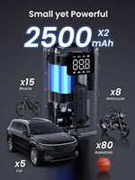 Compresseur d'air portable UGREEN, gonfleur de pneus 150 PSI, pompe à air avec batterie, lumière LED, sans fil, pour voitures, vélos, ballons