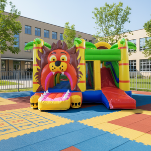 Château gonflable pour enfants WINSUN, modèle lion, en PVC, toboggan, combinaisons de jeux gonflables, sans plomb et ignifuge, taille personnalisable - Product Image 1